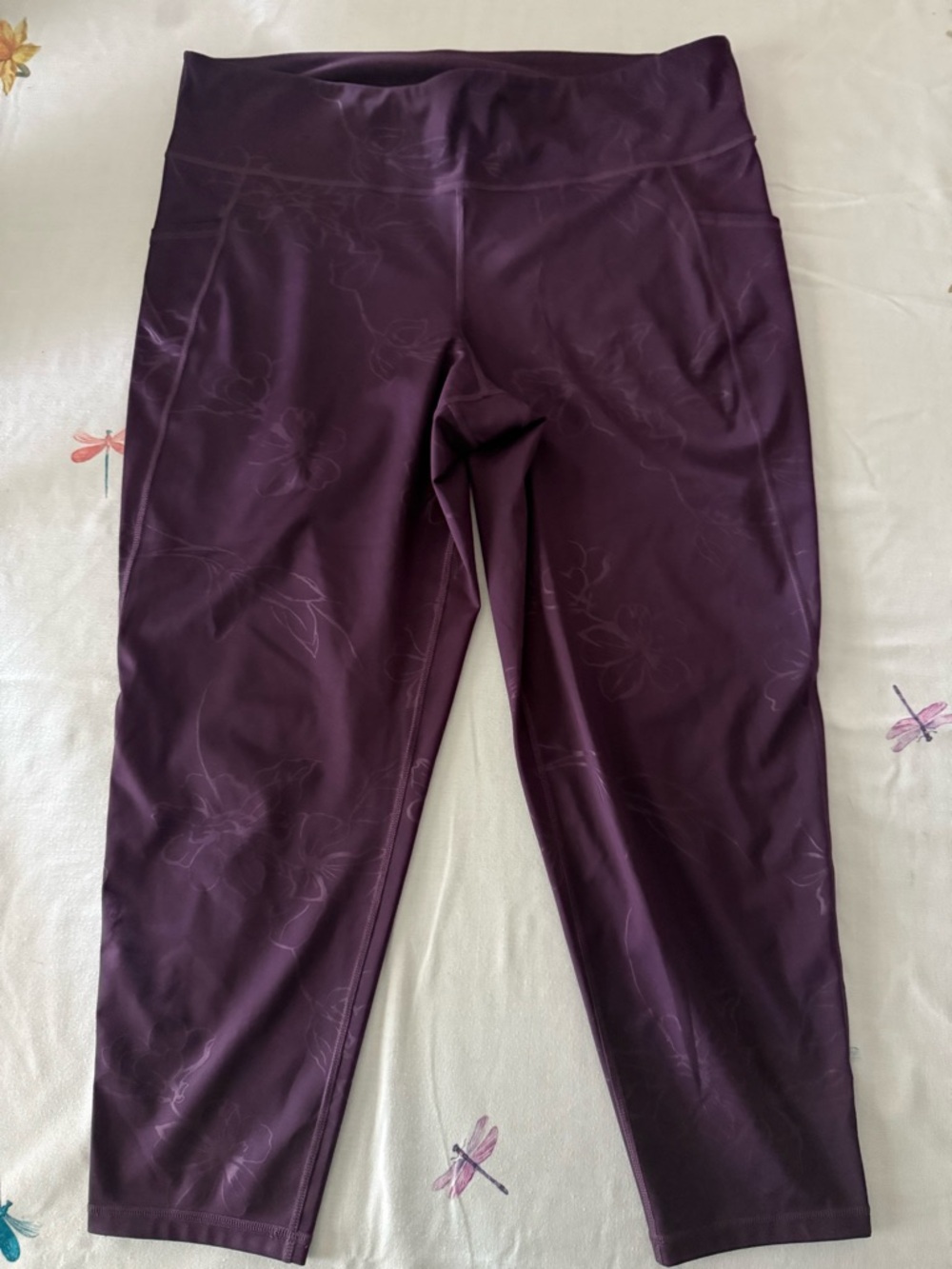 Ideology Plum Floral High-Rise Leggings